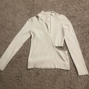 Revolve Michael Costello white cut out sweater